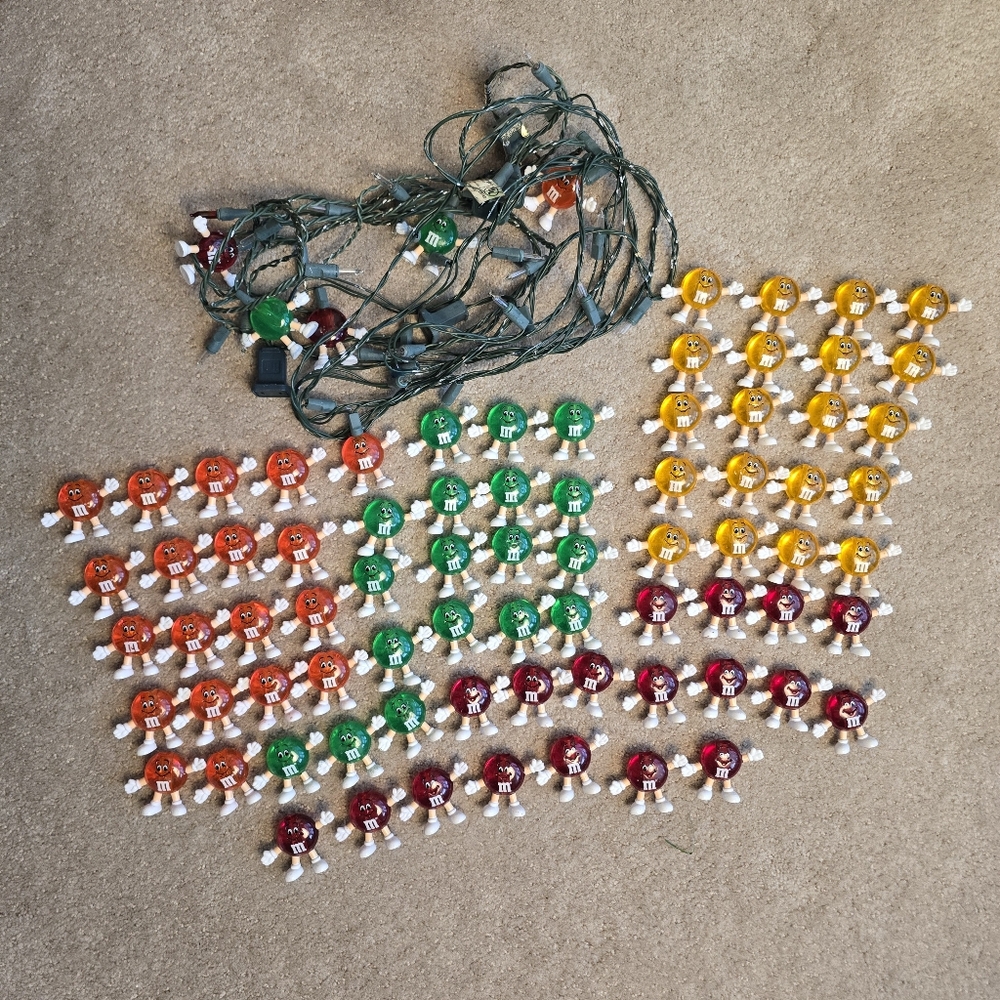 Vintage M&M’s Christmas Plastic Candy Light Covers 80 Covers!